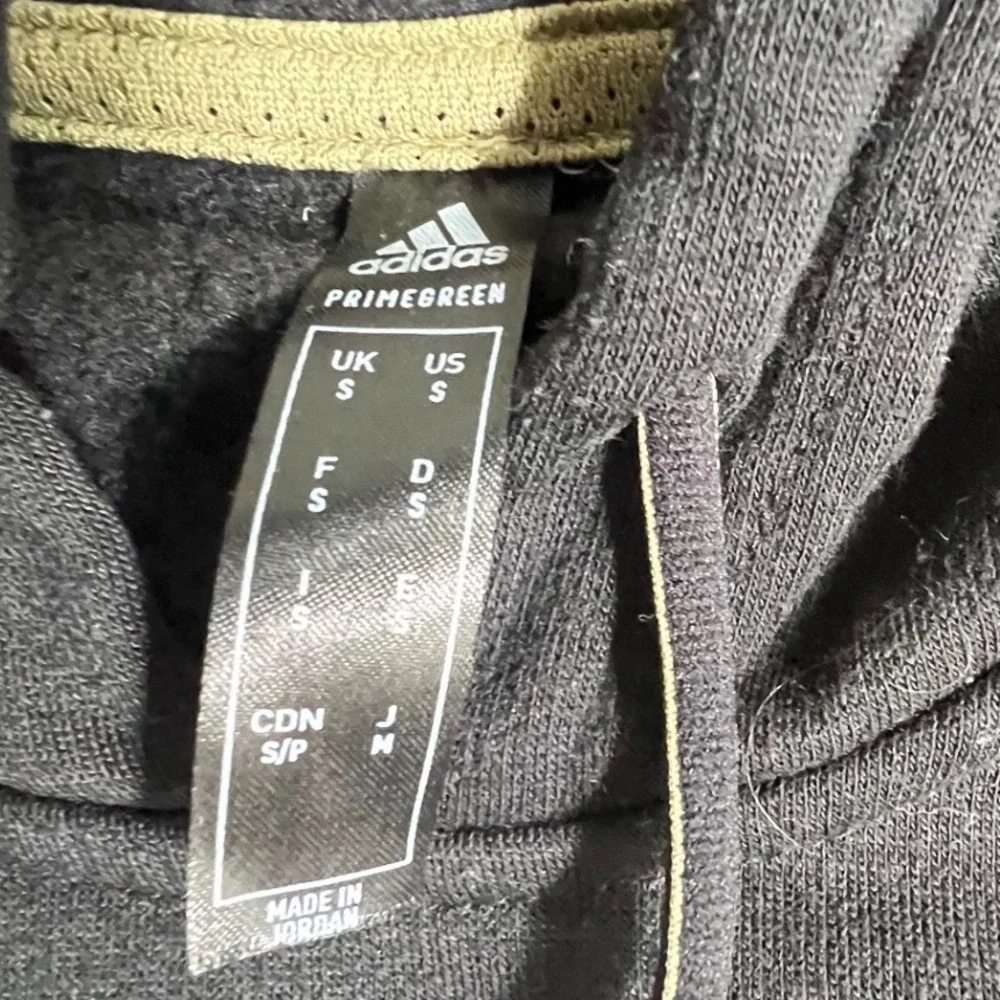 Adidas Hoodie Mens Small Black Camo Logo Three Stripe‎ Primegreen Pullover 898